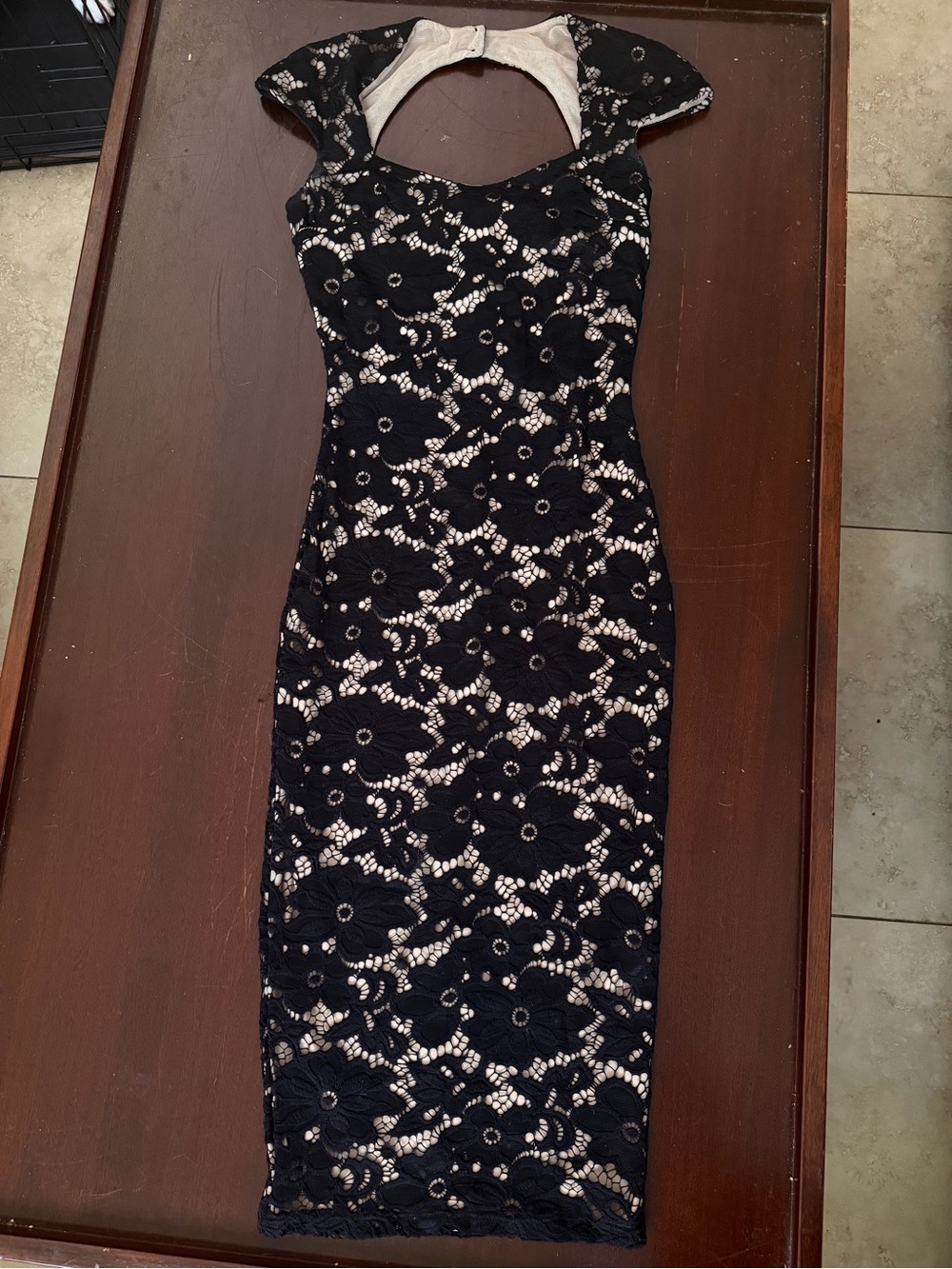 Marciano Black Lace Midi Dress